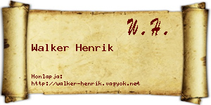 Walker Henrik névjegykártya